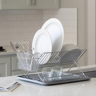 Better Houseware Jr. Coated Steel Dish Rack, Metallic (BTH14835)