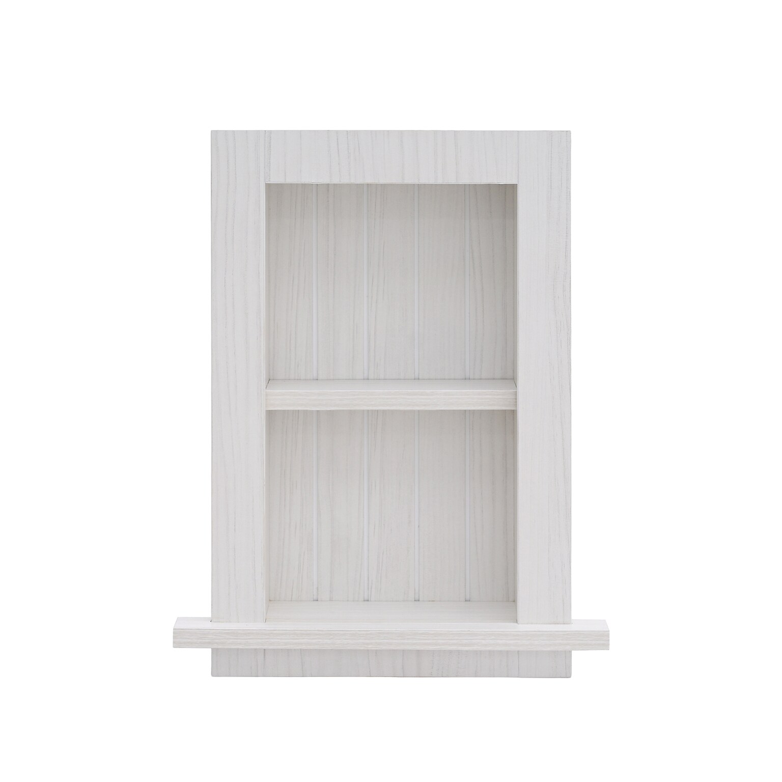 AdirHome 2-Shelf Recessed Wall Mount Shelf, 18 x 14 x 4.8, White (515-01-WHI)