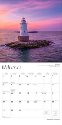 2026 BrownTrout New England Lighthouses 12" x 12" Monthly Wall Calendar (9798330704378)