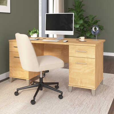 Bush Home Somerset 60 W Office Computer Desk with Drawers, Maple Cross (WC81428K)