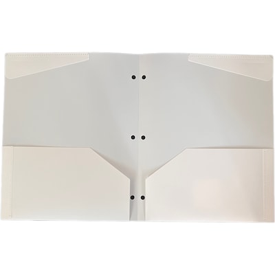 3-Hole Punched 2-Pocket Presentation Folder, White (61480)