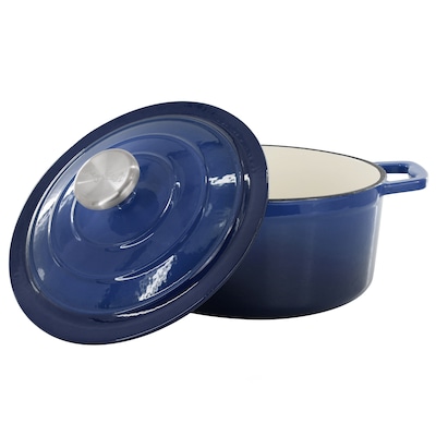 Elama Cast Iron 2.7 Qt Dutch Oven, Dark Blue (935124513M)