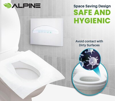 Alpine Industries Toilet Seat Cover Dispenser, Half-Fold, Stainless Steel (483-PKG)