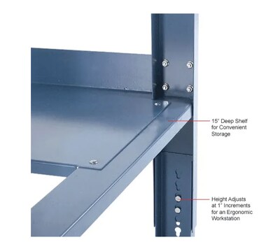 Global Industrial Complete Industrial Workbench, 60"W x 30"D, Plastic Laminate Square Edge, Blue (606929)