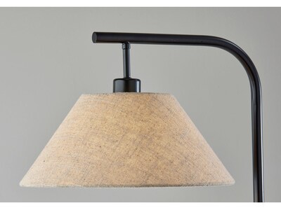 Simplee Adesso Hayes 58" Matte Black Floor Lamp with Tapered Light Brown Shade (SL1181-01)