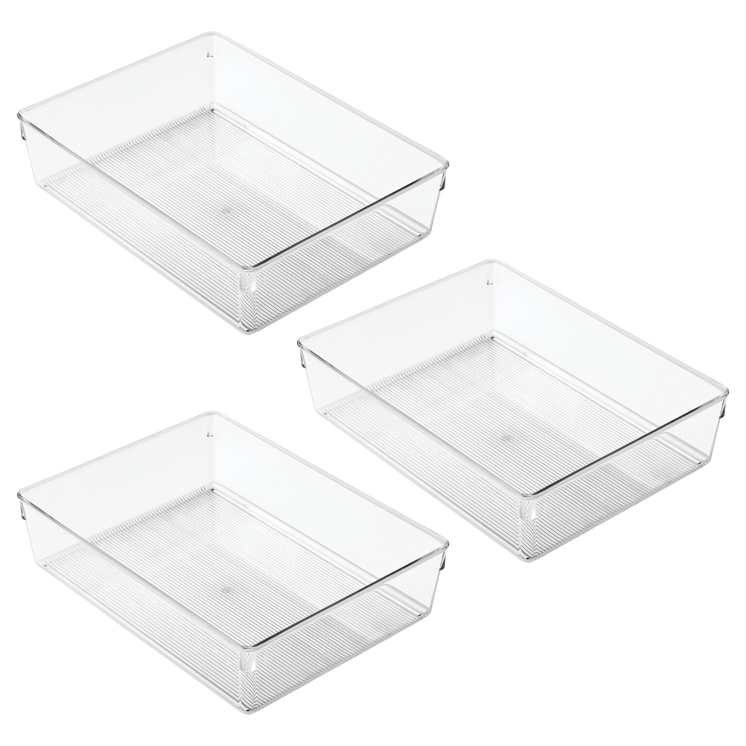 iDESIGN 3-Piece Plastic Drawer Organizer, Clear (28002M3)