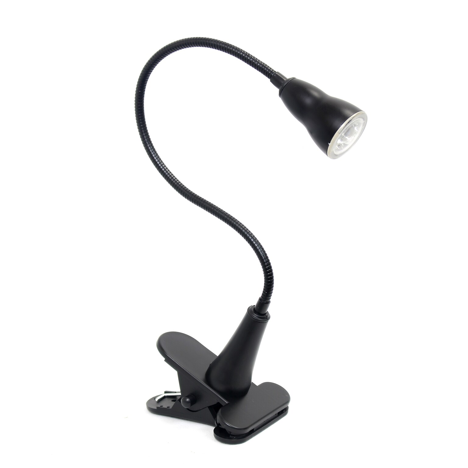 Creekwood Home Sleek Essentials 22.75 Basic Clip On LED Light with Flexible Gooseneck, Black (CWD-1009-BK)