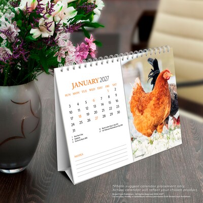 2027 BrownTrout Chickens 7.5" x 6" Monthly Wall Calendar, Assorted Colors (9798330709380)