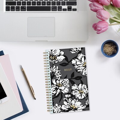 2027 Blue Sky Baccara Dark 5" x 8" Calendar Year Weekly & Monthly Planner, Plastic Cover (110212-27)