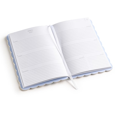 2027 Eccolo Laura Ashley Toile 6" x 8" Weekly & Monthly Planner, Faux Leather Cover, Blue (RY27-401E)