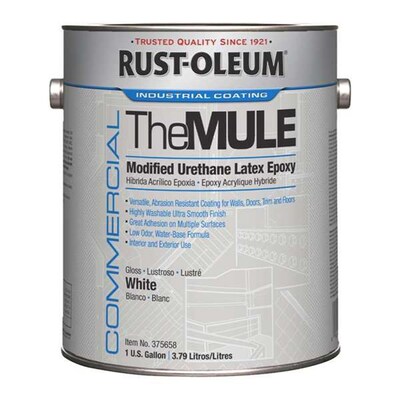 Rust-Oleum Commercial The MULE, Interior/Exterior, Gloss Glass White, 1 gal Bucket, 2/Carton (RST375