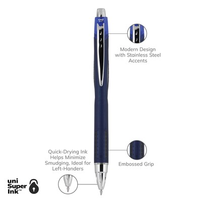 uni-ball JETSTREAM RT Retractable Ballpoint Pens, Fine Point, 0.7mm, Blue Ink, Dozen (62153)