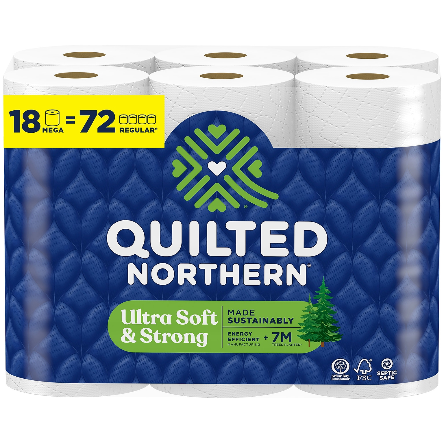 Quilted Northern Ultra Soft & Strong Toilet Paper, 2-ply, White, 295 Sheets/Roll, 18 Rolls/Case (946325/94475501)