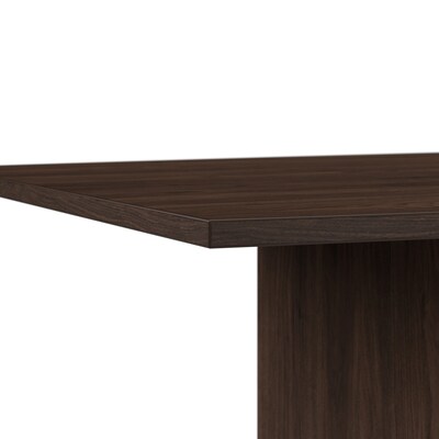 Bush Business Furniture 120W x 48D Boat Shaped Conference Table with Wood Base, Black Walnut (99TB12048BWK)
