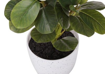 Monarch Specialties Inc. 14" Artificial Ficus Elastica Plant in Pot, 2/Set (I 9557)