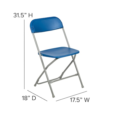 Flash Furniture Plastic Folding Chair, Blue, Set of 4 (4LEL3BLUE)
