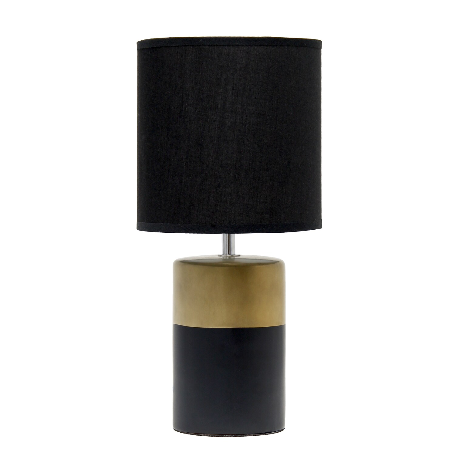 Simple Designs Two Toned Basics Table Lamp, Black and Gold (LT1114-BLK)
