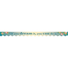 Barker Creek Splash of Color You Can Do It Dbl-Sided Scalloped Edge Border, 39 x 2.25, 13/Pack