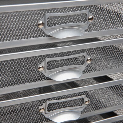 Mind Reader Storage Drawer, 10 Drawers, Metal, Silver (10CABMESH-SIL)