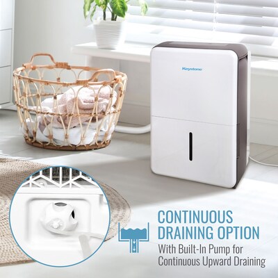 Keystone Energy Star 50-Pint Portable Dehumidifier, Covers up to 4500 sq. ft., White (KSTAD506PF)