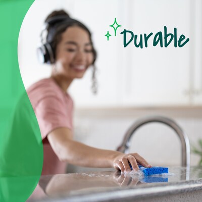 Scotch-Brite Non-Scratch Sponge with Scrubber, Blue, 6 Sponges/Pack (526-5)