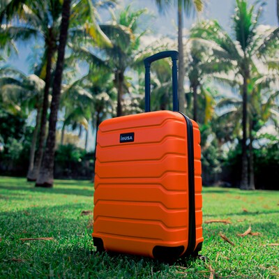 InUSA Trend 20" Hardside Carry-On Suitcase, 4-Wheeled Spinner, TSA Checkpoint Friendly, Orange (IUTRE00S-ORA)
