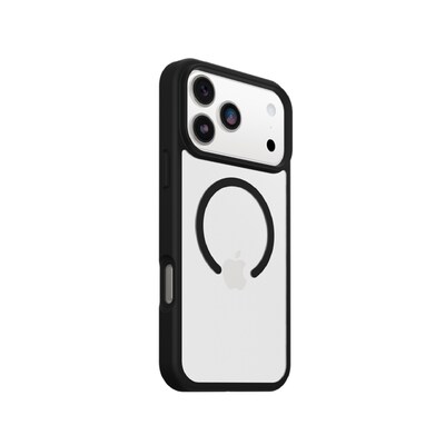 OtterBox React MagSafe Compatible Phone Case for iPhone 17 Pro Max, Shock Absorbing, Black Crystal (77-98651)