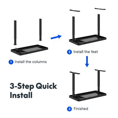 FlexiSpot EG9 48"W Electric Adjustable Glass Top Standing Desk, Black (EG9B-E)