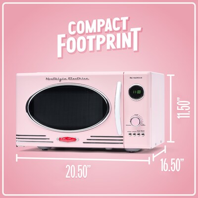 Nostalgia Retro 0.9 Cu. Ft. Countertop Microwave, Pink (NRMO9PK)
