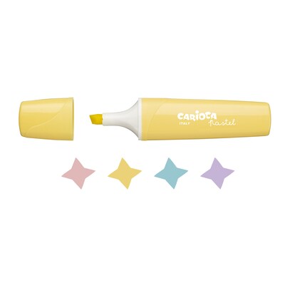 CARIOCA Pastel Highlighters, Chisel Tip, Assorted Colors, 4/Pack, 2/Bundle (CRA43167-2)