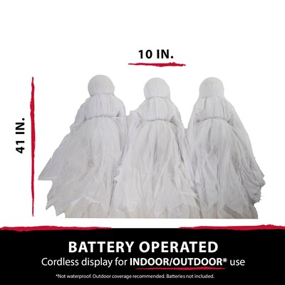 Haunted Hill Farm Light-up Ghost Trio (HHGHST-1STL)