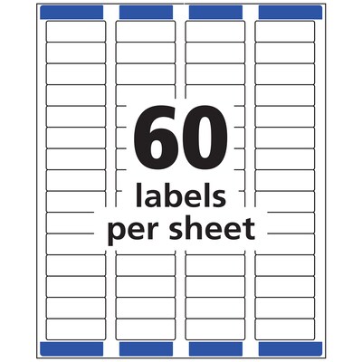 Avery Easy Peel Inkjet Return Address Labels, 2/3" x 1-3/4", Clear, 60 Labels/Sheet, 10 Sheets/Pack (18695)