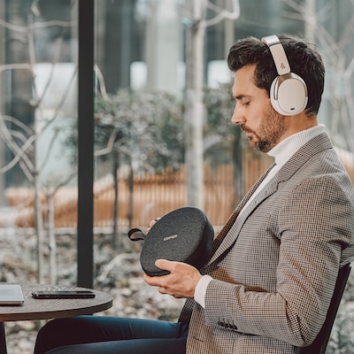 Edifier Wireless Active Noise Canceling Folding Over-Ear Headphones, Bluetooth, Ivory (WH950NB)