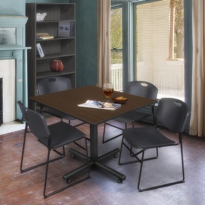 Regency Kobe 48 Square X-Base Breakroom Table, Neo Walnut (TKB4848NW)