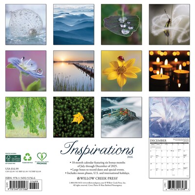 2026 Willow Creek Inspirations 12 x 12 Monthly Wall Calendar (51566)