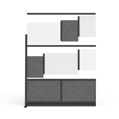 Luxor Workflow Modular Wall Add-On, 70 x 70, Black (MW-7070-XWCGB)
