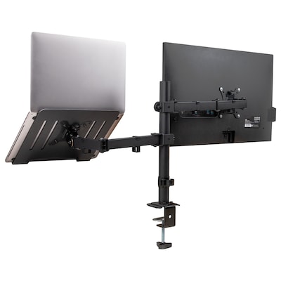 Mind Reader Adjustable Dual Arm Monitor and Laptop Desk Mount for 17 - 32, Black (ARMTAB-BLK)