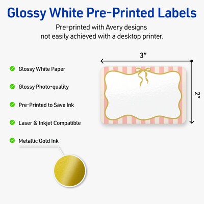 Avery Rectangle Laser/Inkjet Multipurpose Labels, 2 x 3, White, 80/Pack (19479371127)