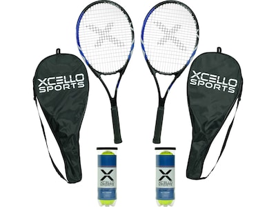 Xcello Sports 2-Player Aluminum Tennis Racket Set, Multicolor (XS-T-RS-27)