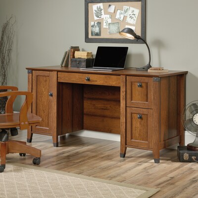 Sauder Carson Forge 59W Computer Desk, Washington Cherry (422032)