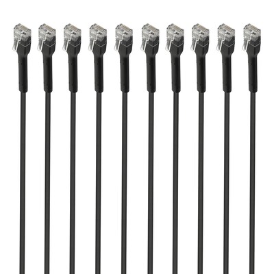 Intellinet Network Solutions 3ft CAT-6 Ethernet Cable, 23 AWG, Black, 10/Pack (ICI745185)