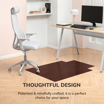 Anji Mountain Standard Bamboo Carpet & Hard Floor Chair Mat with Lip, 36" x 48", Dark Cherry (AMB24004)