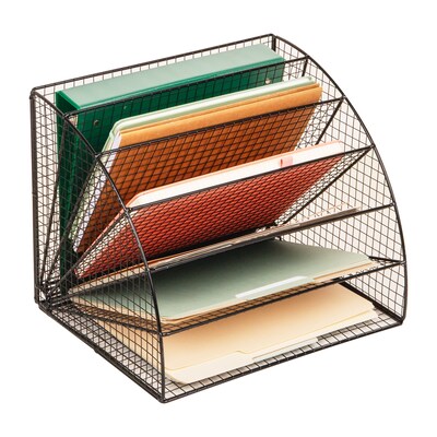 Mind Reader Metal Front Loading Letter Tray, Black (ACCOFILE-BLK)