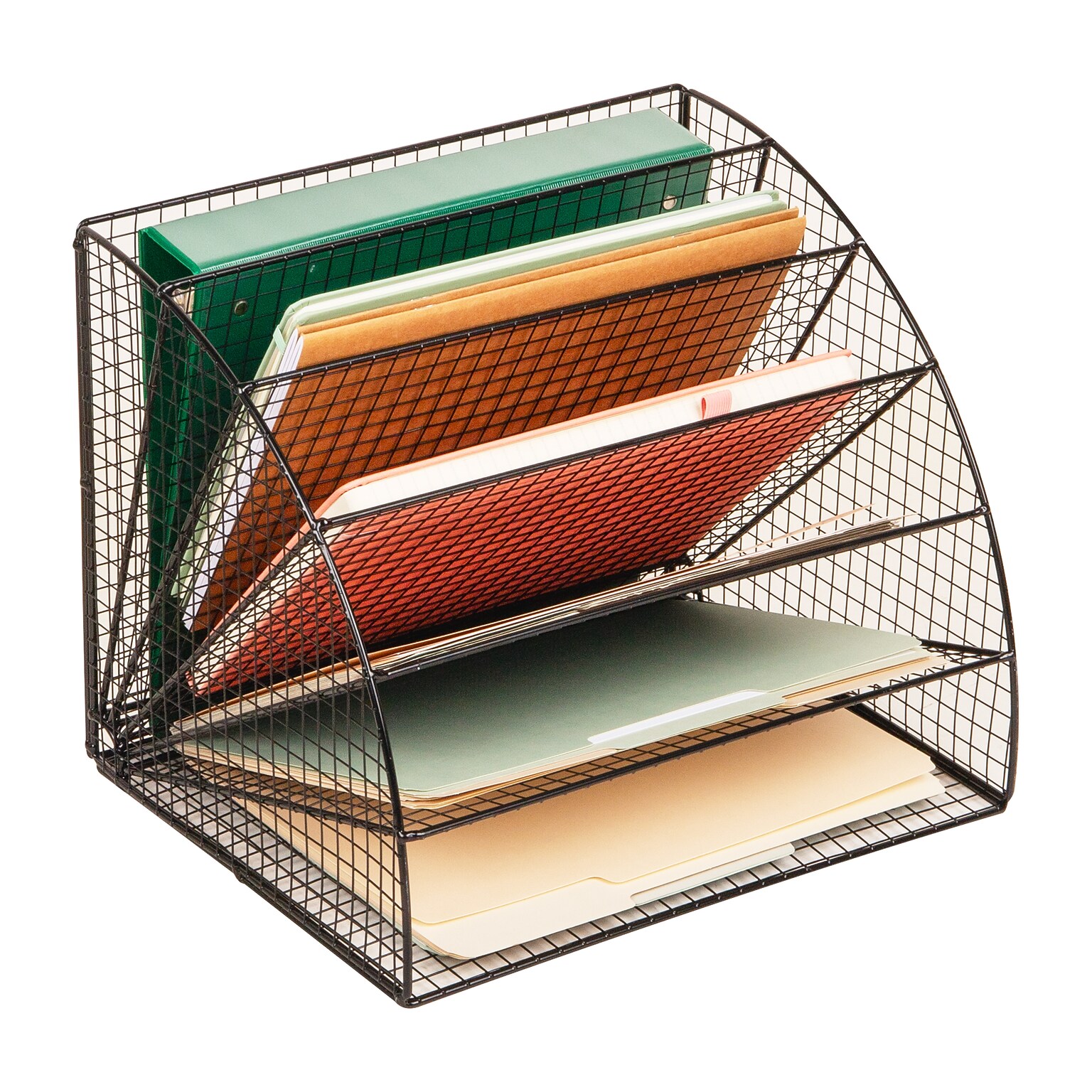 Mind Reader Metal Front Loading Letter Tray, Black (ACCOFILE-BLK)