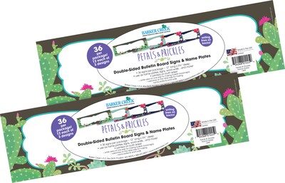 Barker Creek Petals & Prickles School Name Plates, 12 x 3.5, 72/Set (BC3899)