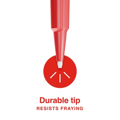Staples Inspire Felt Tip Pen, Medium Point, 0.7mm, Red Ink, Dozen (ST63328)