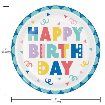 Creative Converting Party Patterns Birthday Plates and Napkins Kit, Multicolored, 48/Pack (DTC9507E2G)