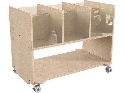 Flash Furniture Bright Beginnings Mobile 7-Section Storage Cart, 24.5"H x 31.5"W x 19.75"D, Brown (MK-KE24275-GG)