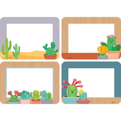 Teacher Created Resources Happy Cactus Crew School Name Tags, 3.5 x 2.5, 36/Pack, 6 Packs/Bundle (TCR6961-6)