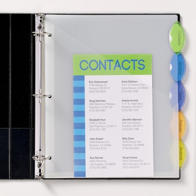 Avery Style Edge Insertable Plastic Dividers with Pocket, 5 Tabs, Multicolored (11292)